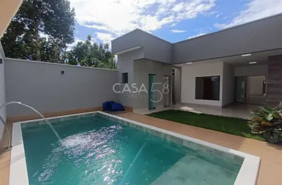 Casa térrea moderna com 3 suítes, piscina e gourmet – 160m² construídos