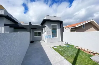 Casas à venda no bairro passaúna, em araucária, com 3 quartos, sendo um suíte, sala, cozinha e banheiro, além de amplo espaço externo.