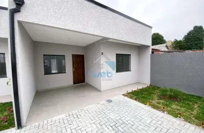 Casa à venda no bairro estação, em araucária, com três quartos (um suíte), sala ampla, cozinha, banheiro e edícula com churrasqueira.