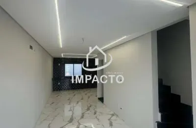 Sobrado novo com 2 dormitórios, churrasqueira  e 3 vagas de garagem