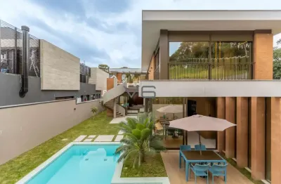 Casa alto padrão com 4 suítes, 434m² privativos, 4 vagas de garagem, no santa felicidade, curitiba - pr.