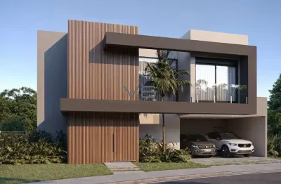 Casa alto padrão com 3 suítes, 348m²privativos, 4 vagas de garagem, no barigui, curitiba - pr.