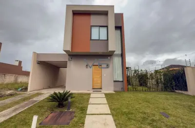 Sobrado em condomínio com 126,46m² privativos, 2 suítes, 2 vagas de garagem, no ipê, são josé dos pinhais - pr.