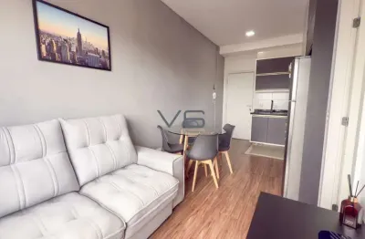 Apartamento studio semimobiliado com 31 m² privativos, no portão, curitiba - pr.