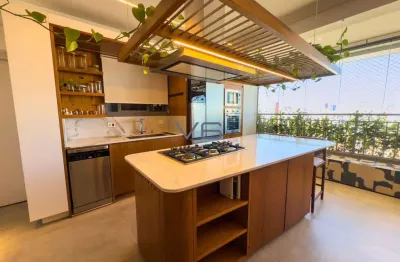Belíssimo apartamento de alto padrão, semi mobiliado, com 102 m² privativos, 2 vagas de garagem
