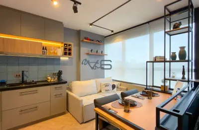 Apartamento studio mobiliado com 1 quarto, 1 banheiro, 26m² privativos, no centro, curitiba-pr.