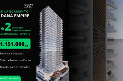 Pré-lançamento aldana empire - ponta da praia/santos - entrada a partir de r$ 114.000