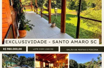 Linda chácara em santo amaro da imperatriz sc - casa térrea com acabamento alto padrão