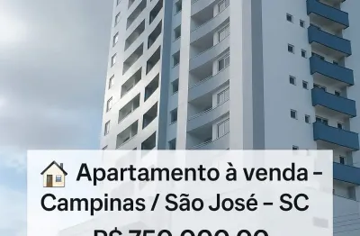Apartamento à venda em campinas – são josé/sc   2 quartos | 1 suíte | 1 banheiro | 1 sala | 78,26 m²