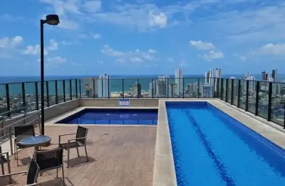 Alugo excelente flat mobiliado em andar alto no beach class excelsior