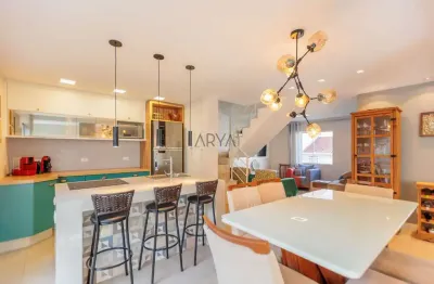 Casa em condomínio fechado com 4 quartos à venda na rua mozart rosseto, 358, cachoeira, curitiba, 222 m2 por r$ 998.900