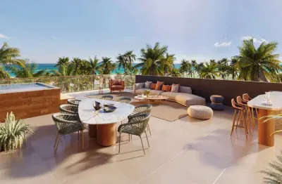 Apartamento beira mar com 217 m² 4 quartos sendo 3 suítes e 2 vagas na praia do cupe em porto de galinhas-ipojuca pe