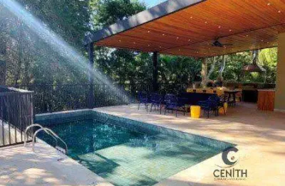 Luxuosa casa com 5 suítes, living integrado, gourmet! 500 m², atibaia.