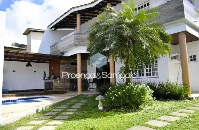Casa em condomínio fechado com 4 quartos para alugar na rua francisco das mercês, buraquinho, lauro de freitas, 403 m2 por r$ 6.329