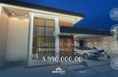 Casa para venda em balneário rincão, lagoa dos esteves, 3 dormitórios, 1 suíte, 2 banheiros, 2 vagas