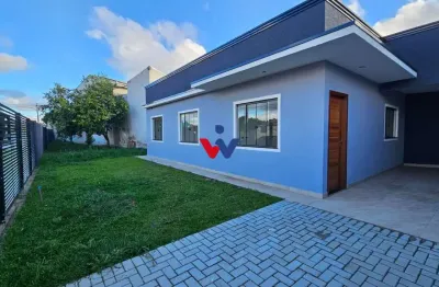 Casa nova com 2 quartos e amplo terreno no bairro costeira, próxima ao parque cachoeira