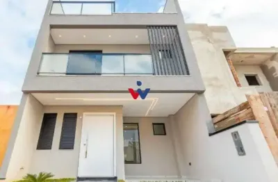 Sobrado de alto padrão com 3 quartos, suíte, espaço gourmet e terraço