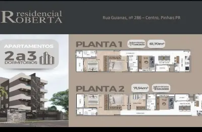 Apartamento para venda em pinhais, centro, 2 dormitórios, 1 suíte, 2 banheiros, 1 vaga
