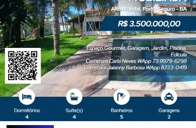 Casa com 4 quartos à venda na Praça Inaiá, 1578, Alto Do Mundaí, Porto Seguro