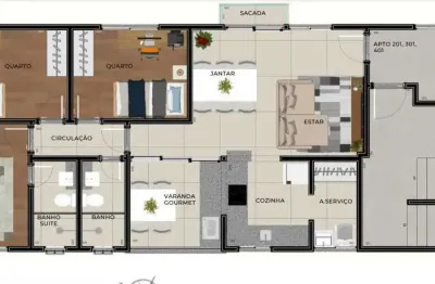 Apartamento 3 quartos para venda em sabará, ana lúcia, 3 dormitórios, 1 suíte, 2 banheiros, 2 vagas
