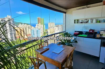 Vista mar! andar alto! 100% reformado! 3 dorms (2 suites) todos com varanda! 3 vagas! 185m² úteis