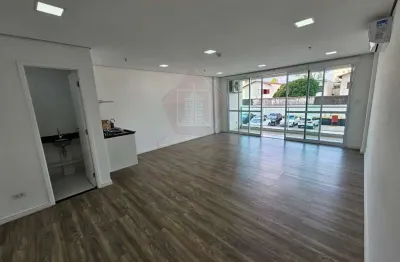 Sala comercial em condomínio para locação na cidade de x, bairro y - 1 sala, 1 banheiro, 1 vaga de garagem, 46m²