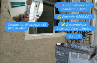 Sobrado em condomínio melvi - venda se por repasse, 2 dorms!