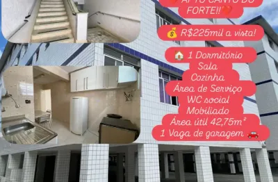 Apto canto do forte - 1 dormitório, mobiliado, 42m de área util !!