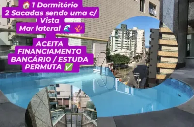 Apto tupi lindíssimo investimento // 1 dorm, 2 sacadas vista mar lateral