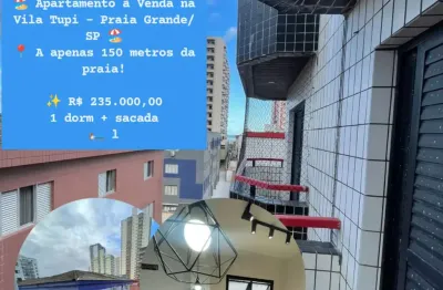 Apto a venda tupi // 150m da praia, terceiro andar + sacada !!