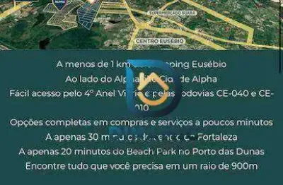 TOP VILLE EUSEBIO – LOTEAMENTO ABERTO EM EUSÉBIO/CE    A Vida no seu AUGE! A Confiança que você precisa para chegar no topo. Ao lado do Cidade Alpha.