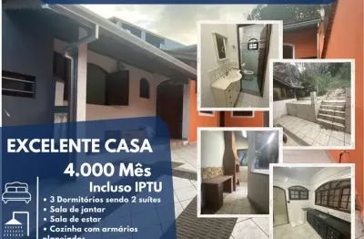 Casa para locação em suzano, jardim dona benta, 3 dormitórios, 2 suítes, 4 banheiros, 4 vagas