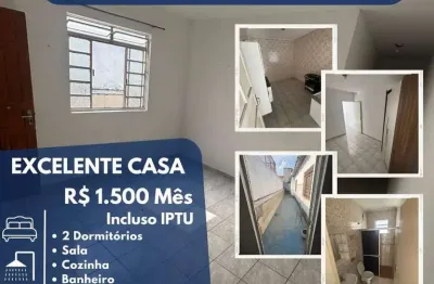 Casa para locação em suzano, vila figueira, 2 dormitórios, 1 banheiro, 2 vagas