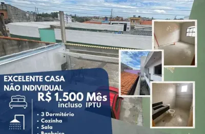 Casa para locação em suzano, vila helena, 3 dormitórios, 1 banheiro, 1 vaga