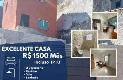 Casa para locação em suzano, parque umuarama, 2 dormitórios, 2 banheiros, 3 vagas