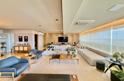 Apartamento 4 suítes todo mobiliado e equipado com vista definitiva para o lago das rosas no setor oeste