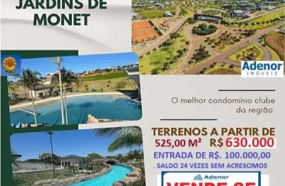 Terrenos condição especial de parcelamentosno jardins de monet thermas residence entrada e saldo em 24 parcelas sen juros-maringá-pr