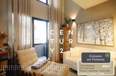 Apartamento com 1 dormitório, 49 m² - venda por r$ 697.000,00 ou aluguel por r$ 5.935,00/mês - pinheiros - são paulo/sp