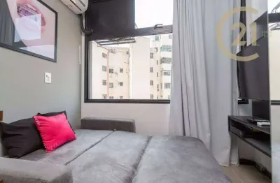 Apartamento studio mobiliado e com serviços, com 1 dormitório, 10 m² - venda por r$ 320.000 ou aluguel por r$ 3.107/mês - higienópolis - são paulo/sp