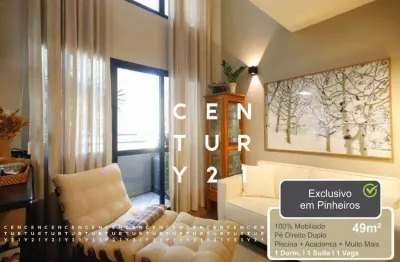 Apartamento com 1 dormitório, 49 m² - venda por r$ 697.000,00 ou aluguel por r$ 5.935,00/mês - pinheiros - são paulo/sp