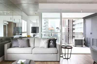 Apartamento com 1 dormitório para alugar, 64 m² por R$ 6.635,92 - Brooklin - São Paulo/SP