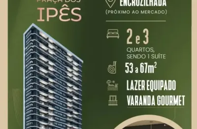 Praça dos ipês  apartamentos de 2 quartos com varanda gourmet e estrutura completa na encruzilhada