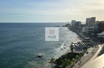 Spot barra - frente mar e com varanda, terraço, vista livre - studio 33m² - vista permanente mar e cristo da barra - a oportunidade que você esperava!