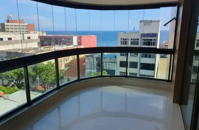 Palazzo versília, 1 quarto e sala com varanda e vista mar, à venda na barra.