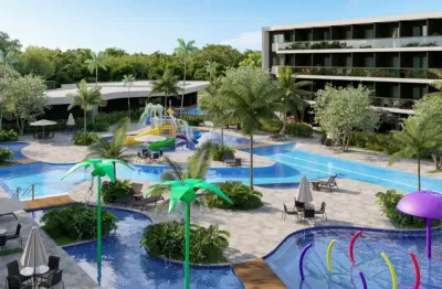 Lindo flat no condomínio makya acgua, com 28metros quadrados em muro alto