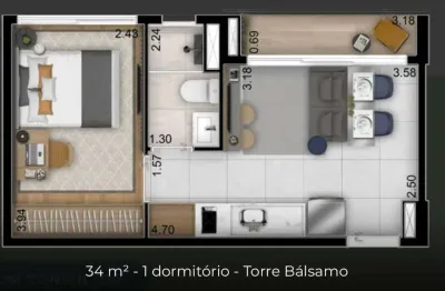 Oportunidade única: apartamento à venda em são paulo-sp, vila da saúde  1 quarto, 1 suíte, 1 banheiro, 34m²