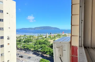 2 quartos ,vista ao mar, 1 vaga,frente a praia - josé menino - santos