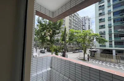 45² 1 dormitório , 1 vaga , varanda - pertinho da praia - Gonzaga - Santos