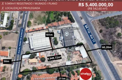 Terreno em messejana com fundo correspondente / entre a br 116 e av. padre pedro de alencar!