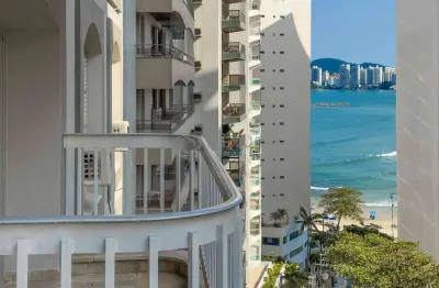 Apartamento com varanda, vista mar, quadra mar da praia das pitangueiras, guaruja | hexus